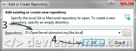 SmartGit, add existing or create new repository