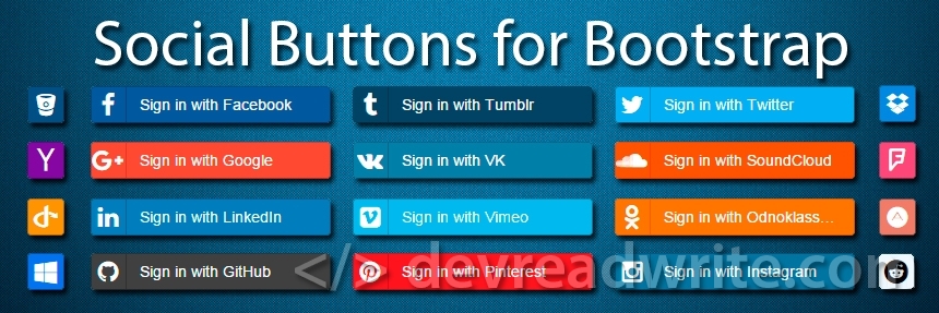 Bootstrap 3. Add icons and buttons of social networks on site